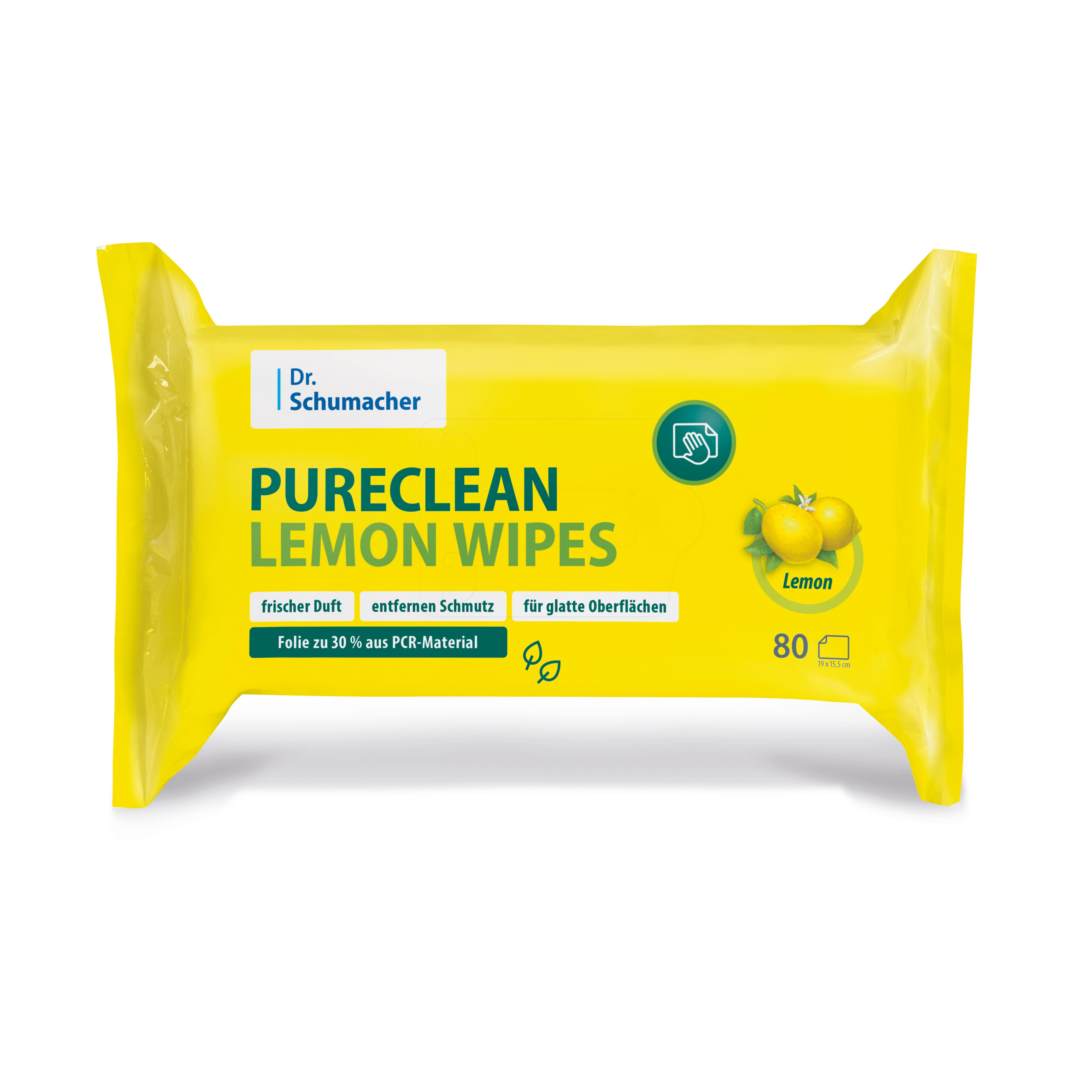 PURECLEAN LEMON WIPES 80 Tücher (Packung)