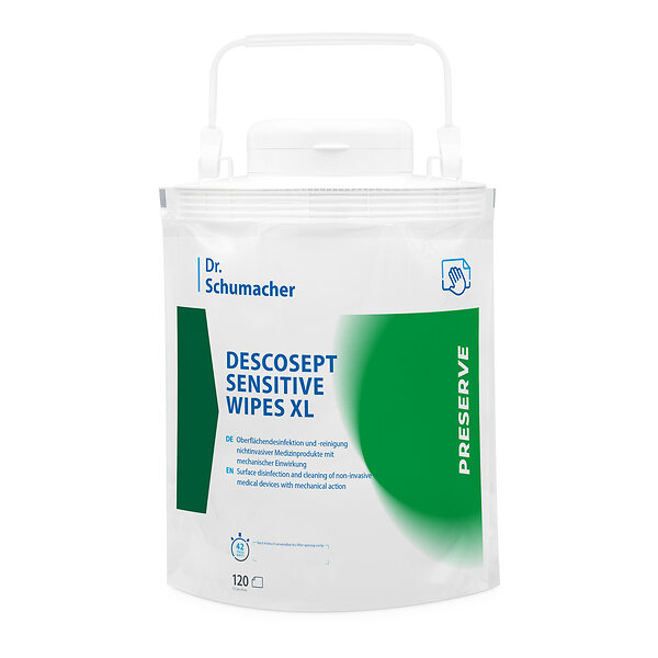 DESCOSEPT SENSITIVE WIPES XL 120 Tücher (Standbodenbeutel)
